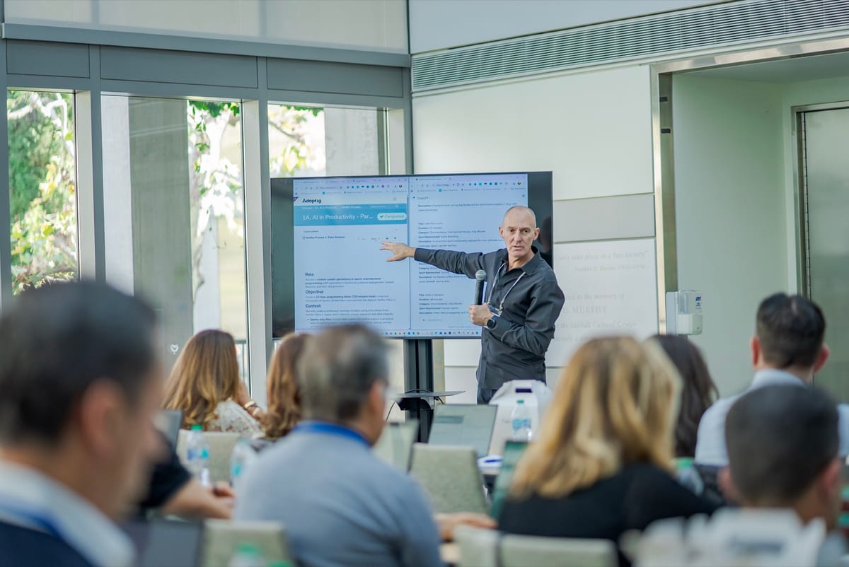 Adaptig AI workshop with participants at YPO Skirball Center